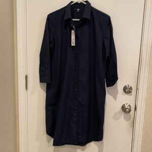 Uniqlo 3/4 sleeve shirt dress Navy size M